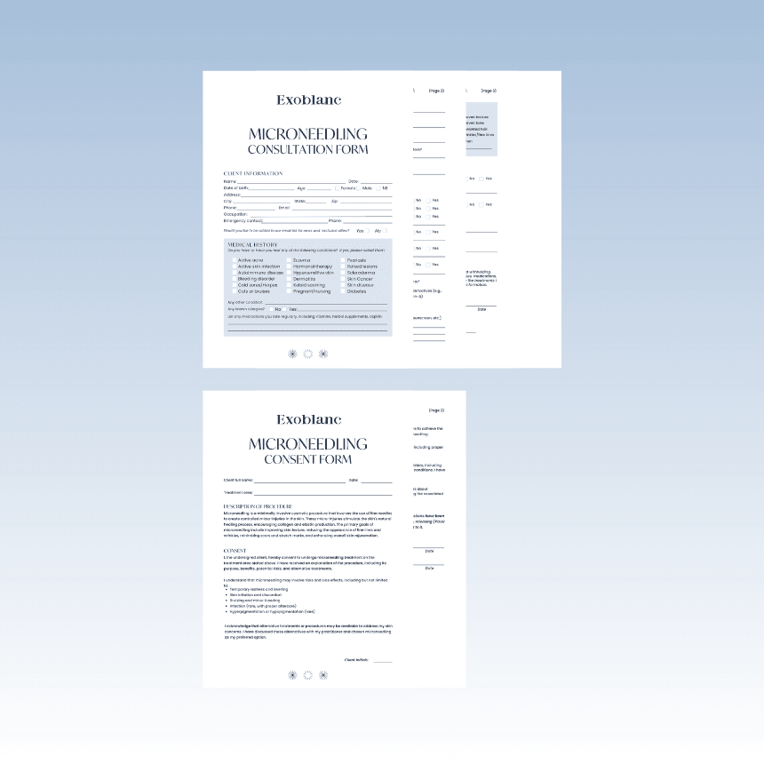 Exoblanc Microneedling Forms
